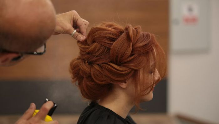 Bridal updo styling